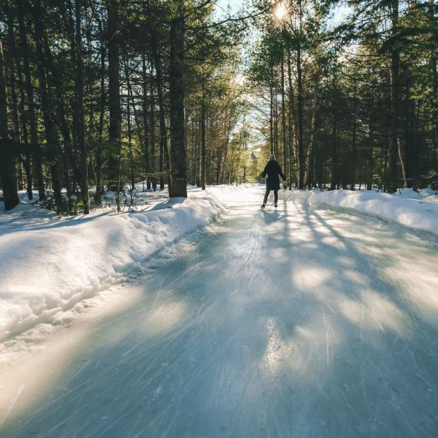 Skating Through The Forest In The Heart Of Lac Des Loups