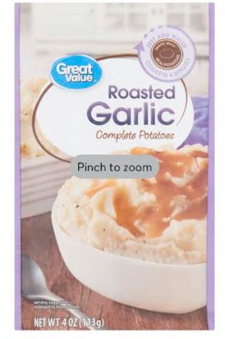 Shelf stable meal (or rice or mashed potatoes)