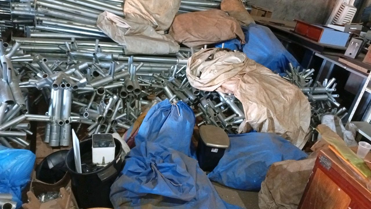 Lot of Metal Tent Structures