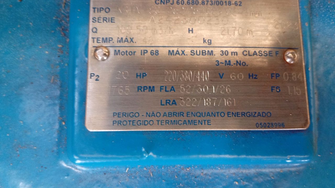 Submersible Pump KSB KRT F80 - 20HP, 100-50 m³/h,