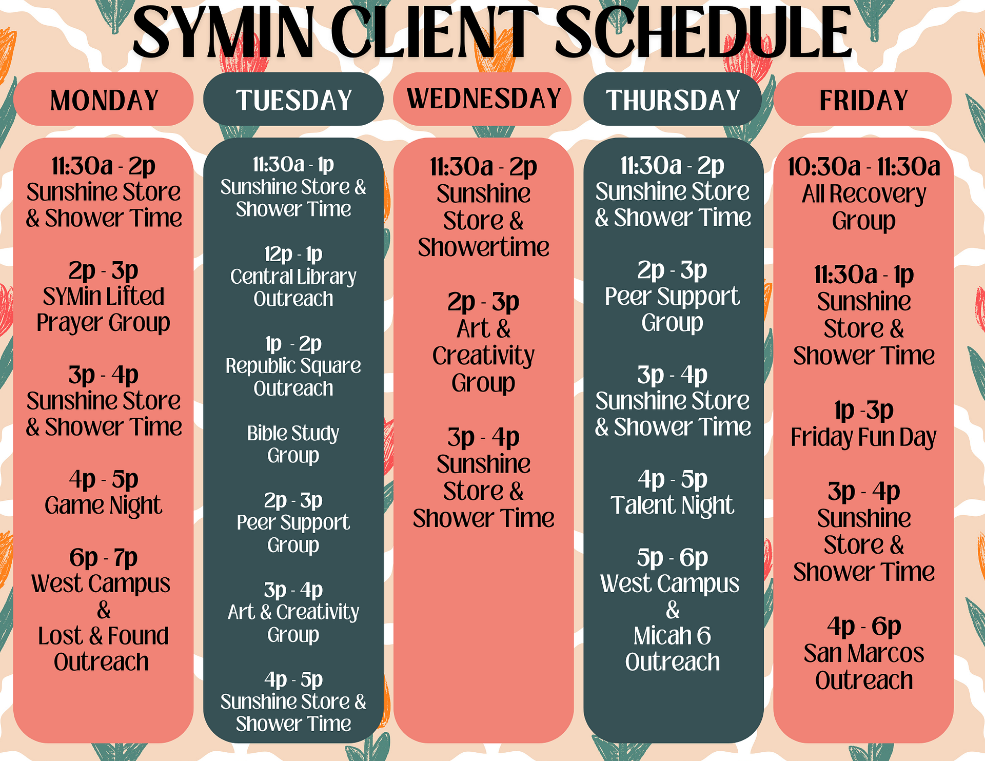 SYMin Schedule Card