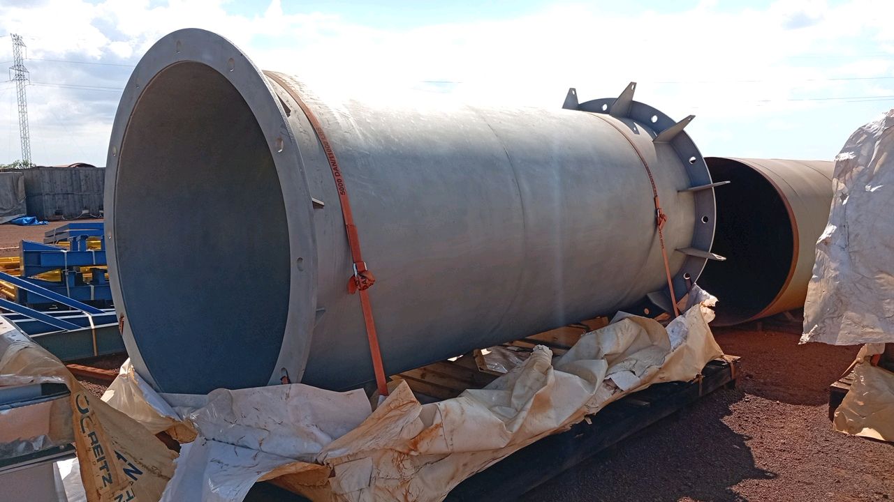 Set of Industrial Steel Ducts with Flanges