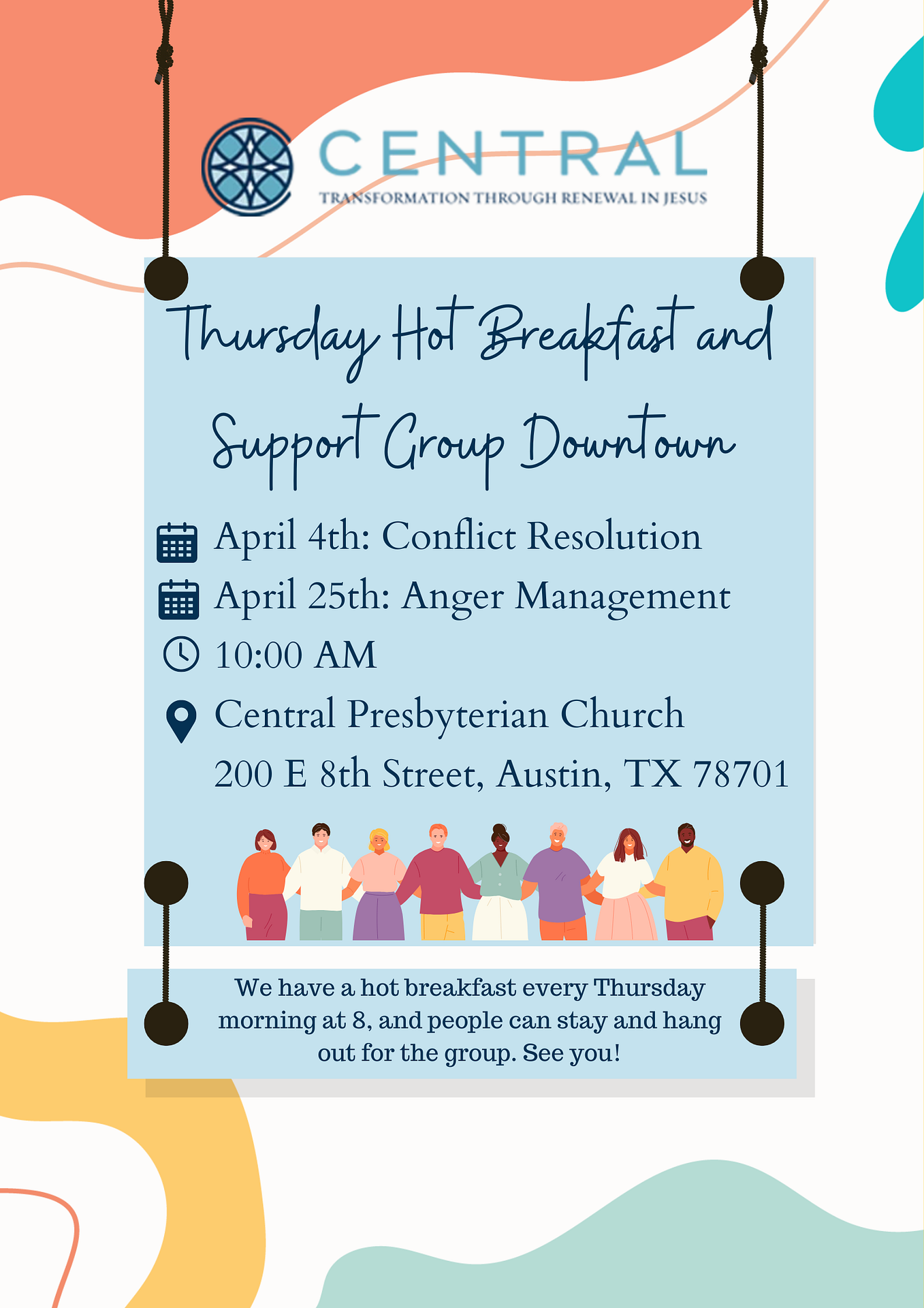 Thursday Hot Breakfast and Support Group Downtown