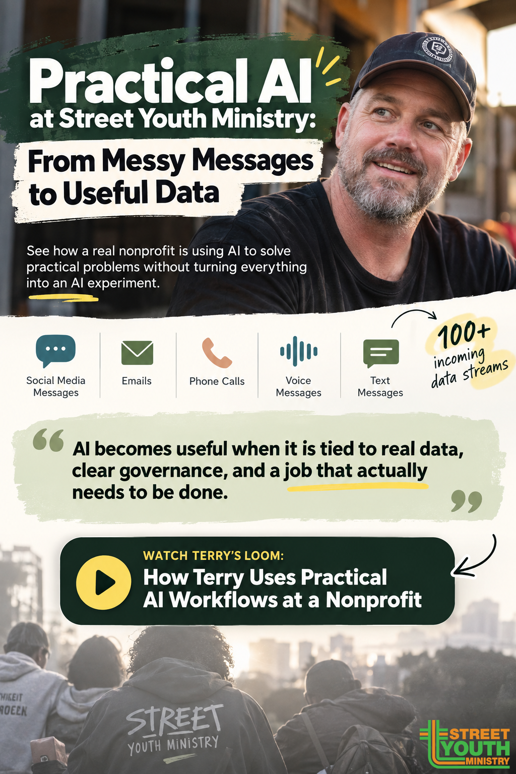 Practical AI at Street Youth Ministry: From Messy Messages to Useful Data