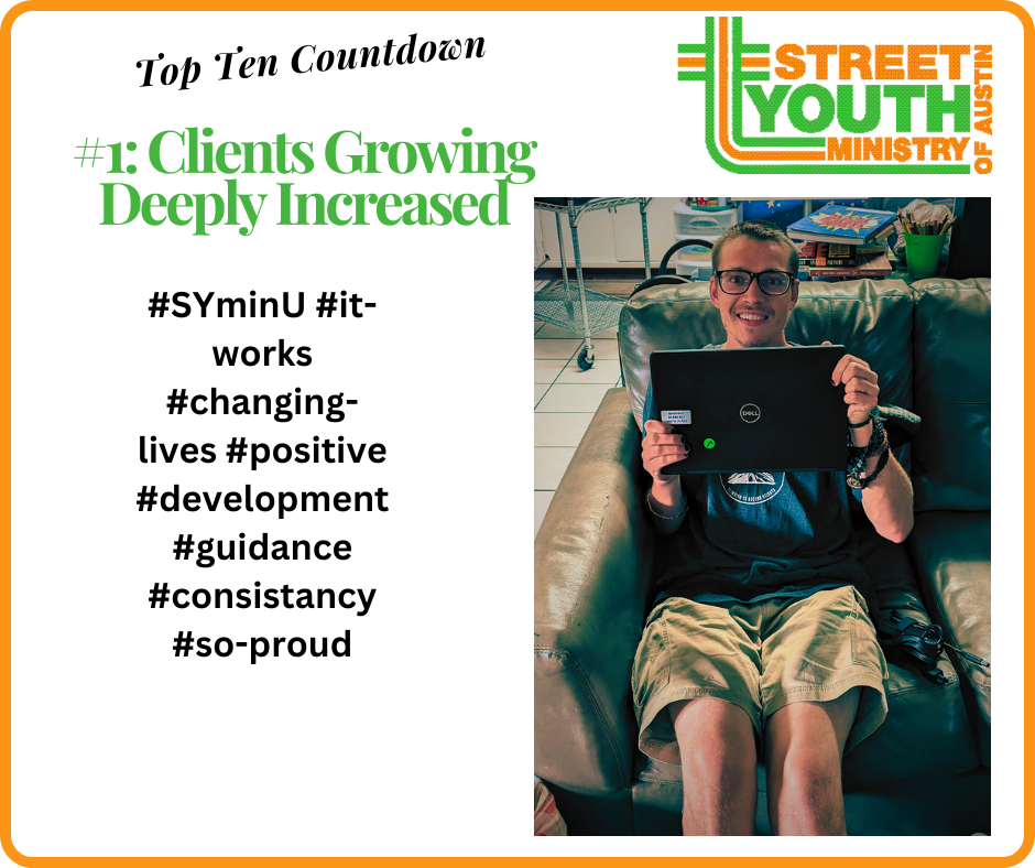 Street Youth Ministry Top Ten Countdown #1: Clients Going Deeply Increased