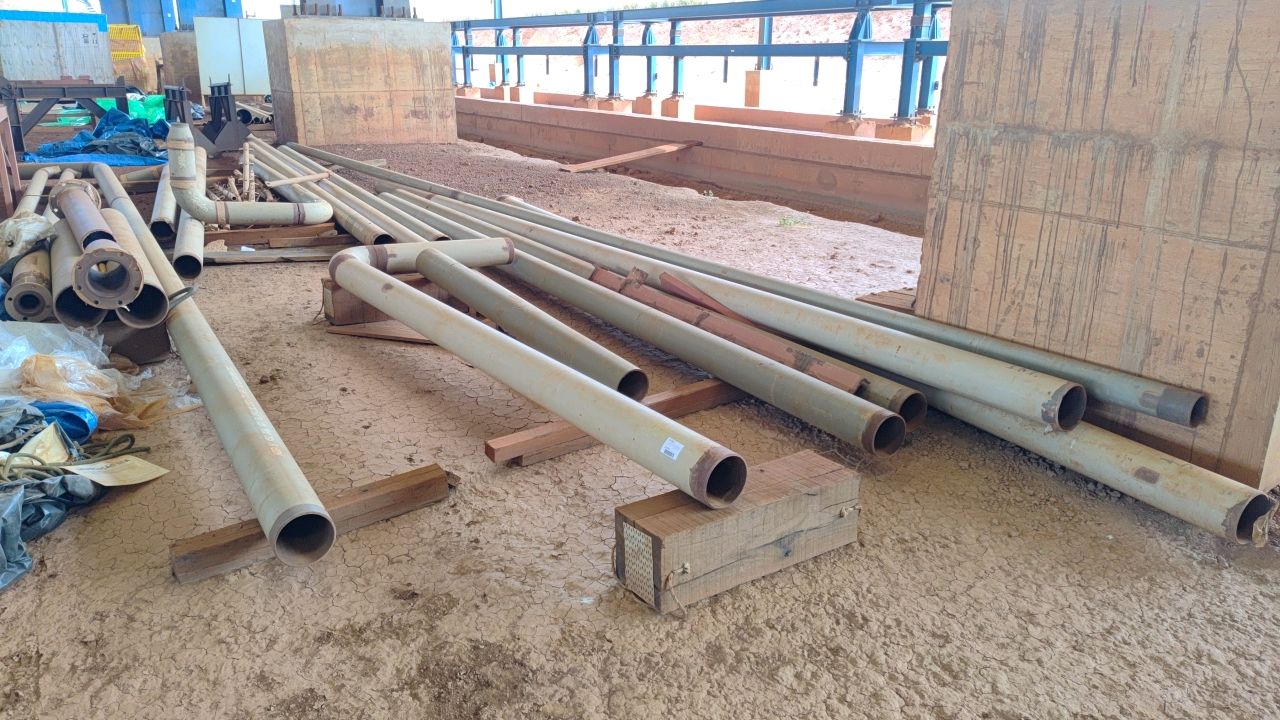 Lot of Industrial Metal Pipes with Accessories