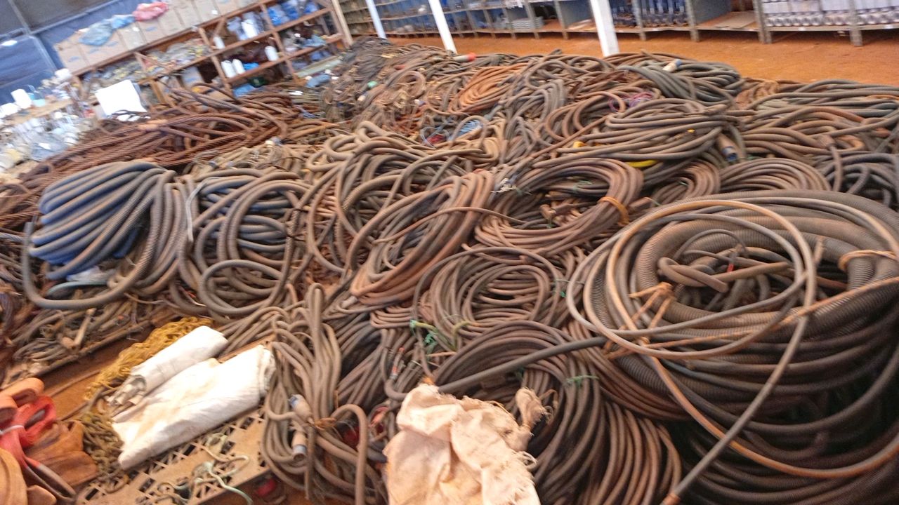 Lot of Scrap Steel Cable