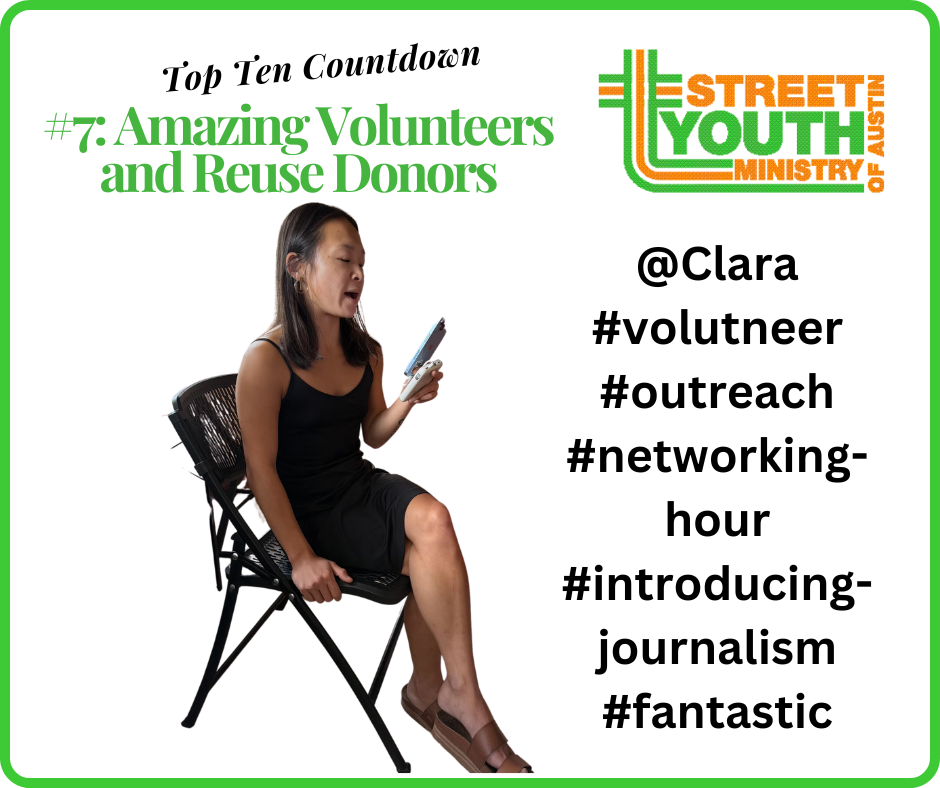 Street Youth Ministry Top Ten Countdown #7: Amazing Volunteers and Reuse Donors