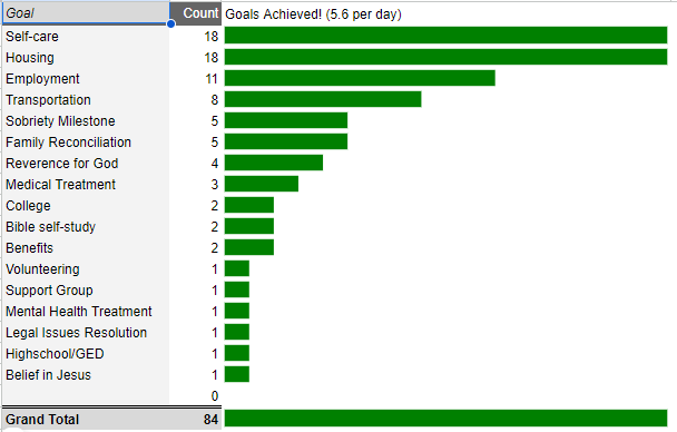 Clients achieve big goals