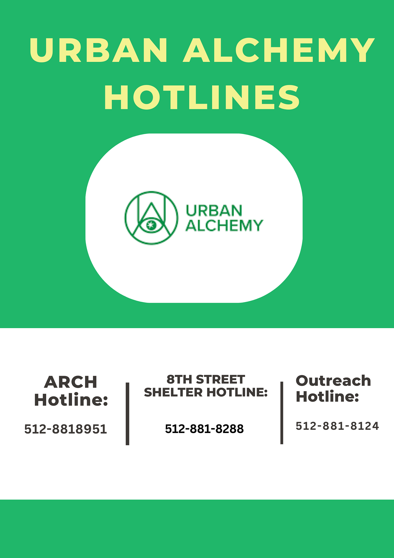 Urban Alchemy Hotlines