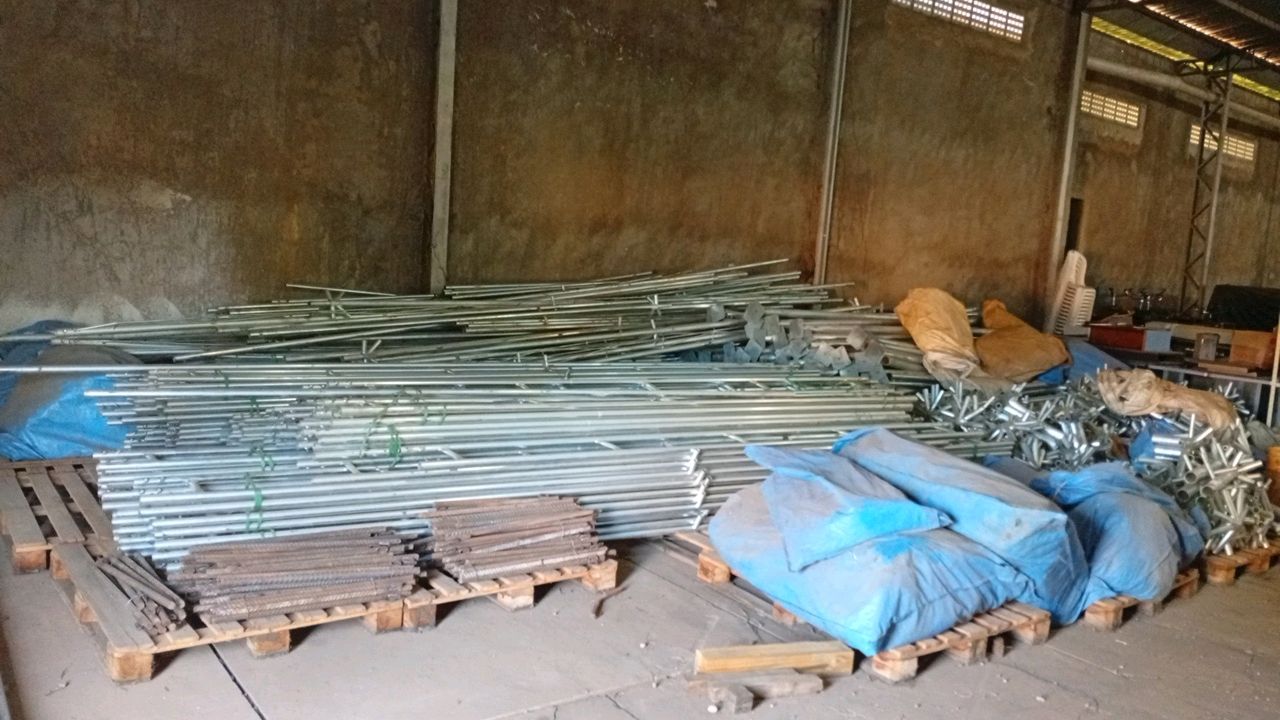Lot of Metal Tent Structures