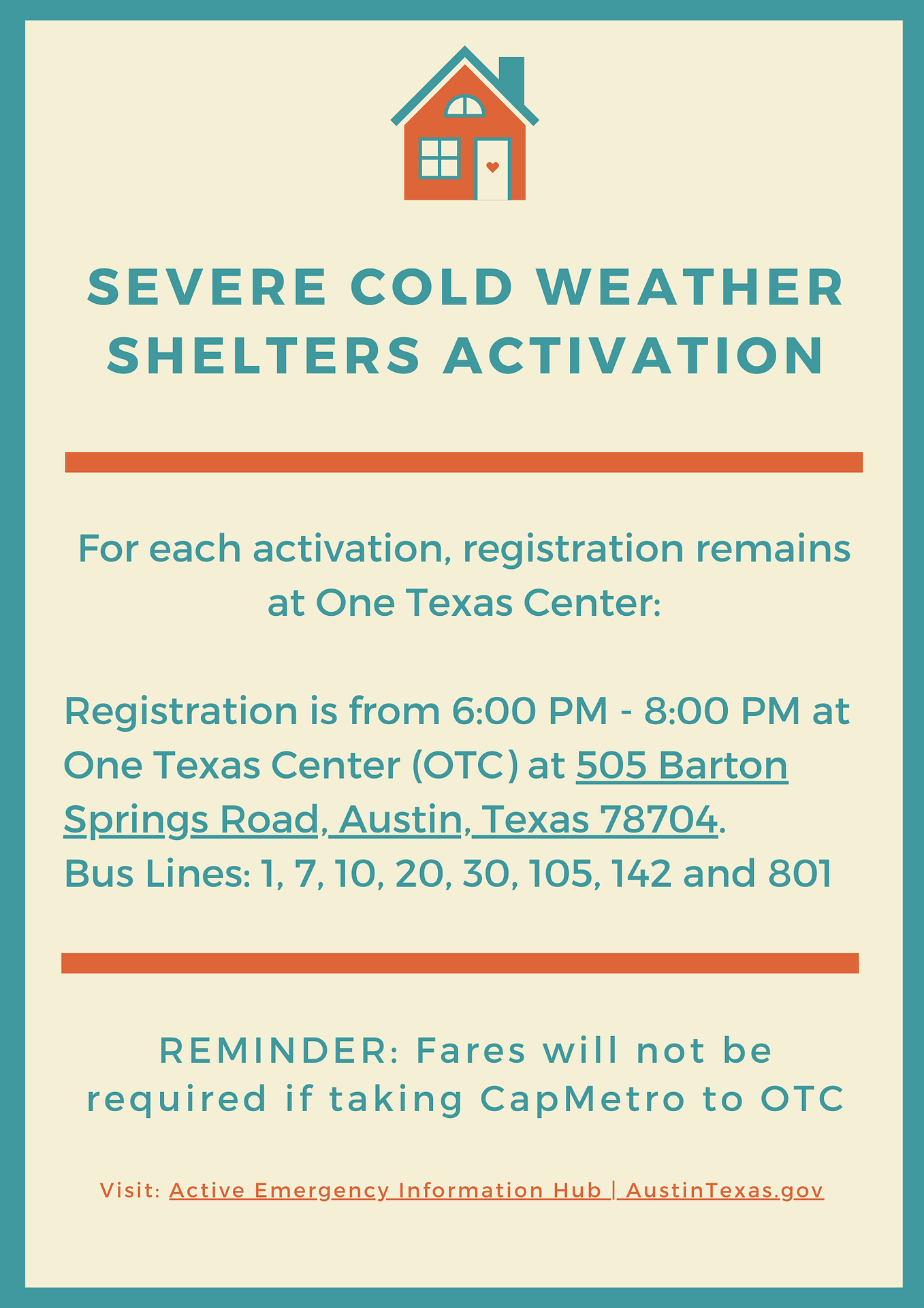 Cold Weather Shelter Activation