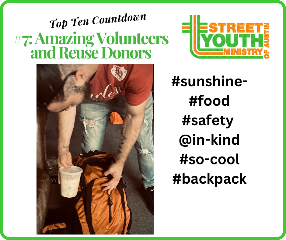 Street Youth Ministry Top Ten Countdown #7: Amazing Volunteers and Reuse Donors