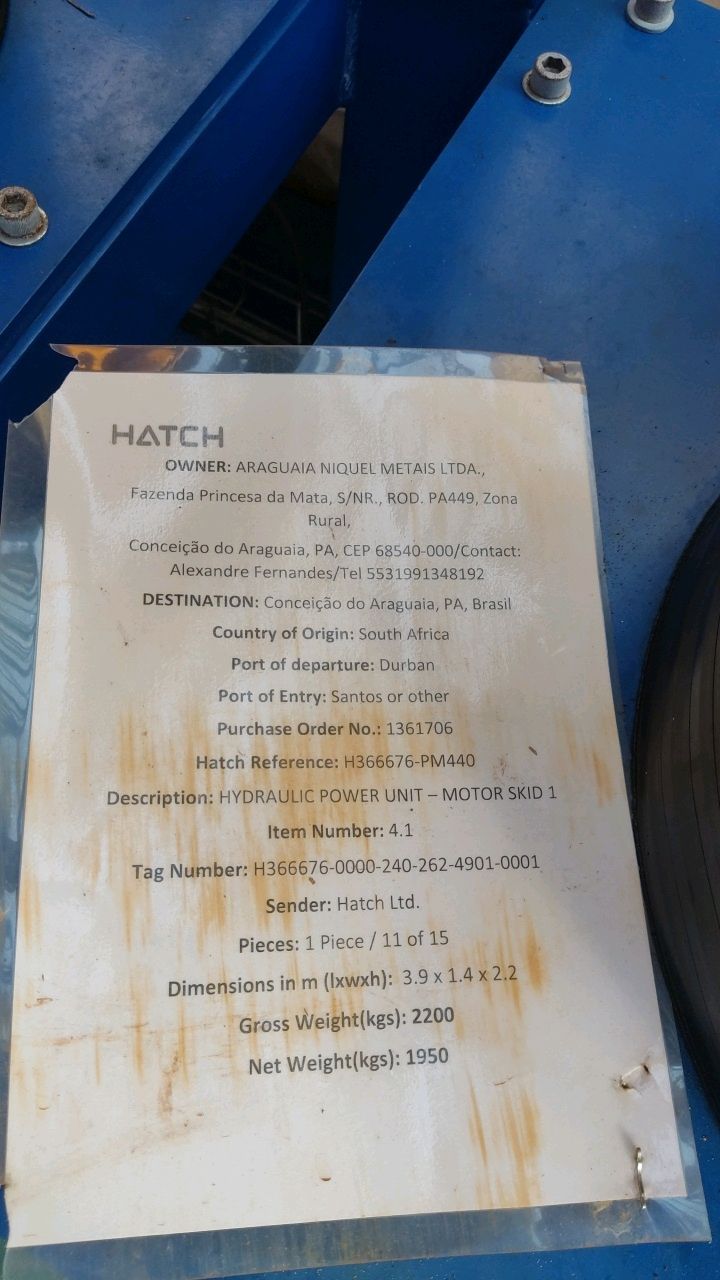 HATCH Hydraulic Power Skid