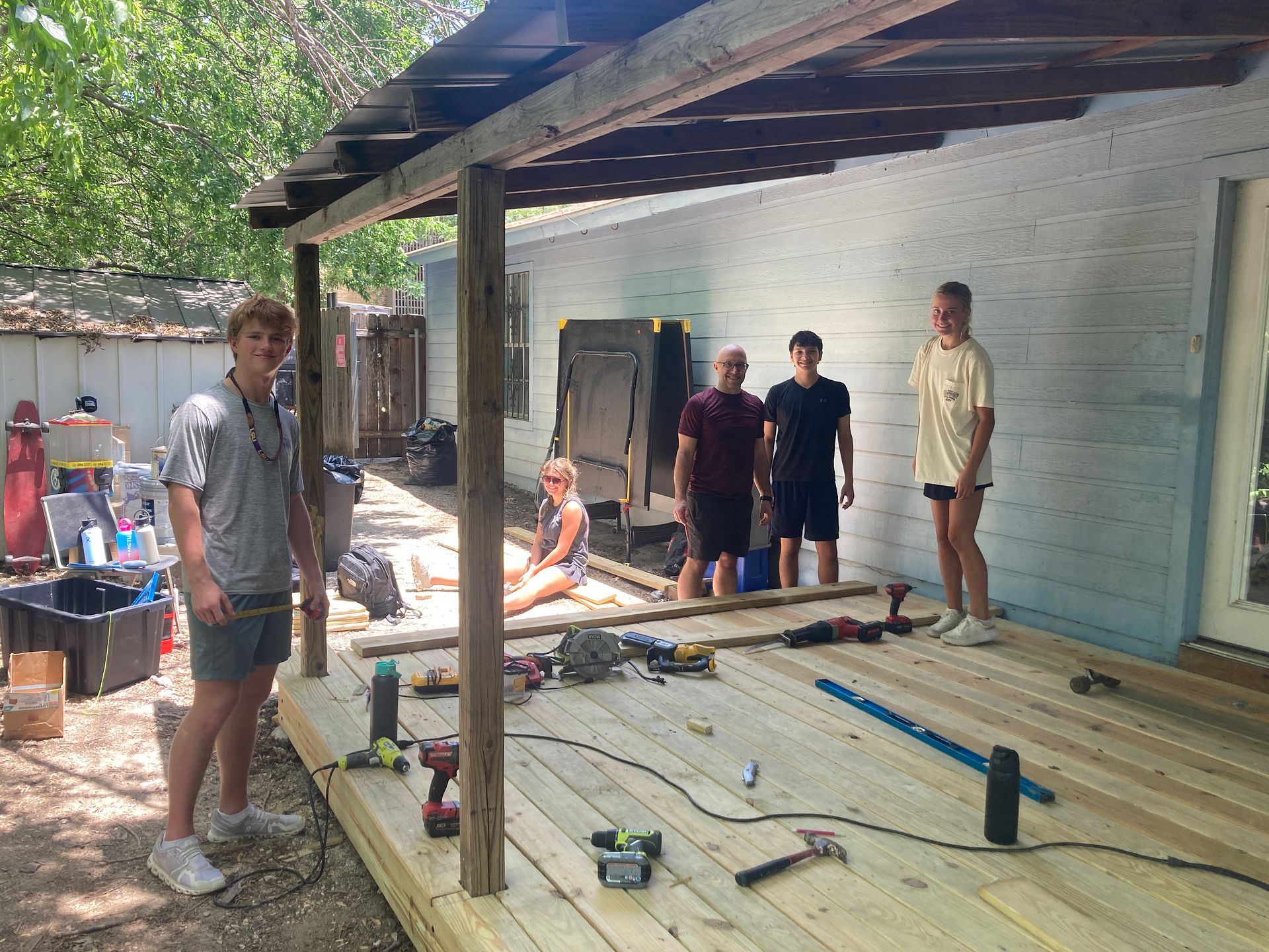Expanded new deck built by Chapelwood UMC Youth to help overcrowding