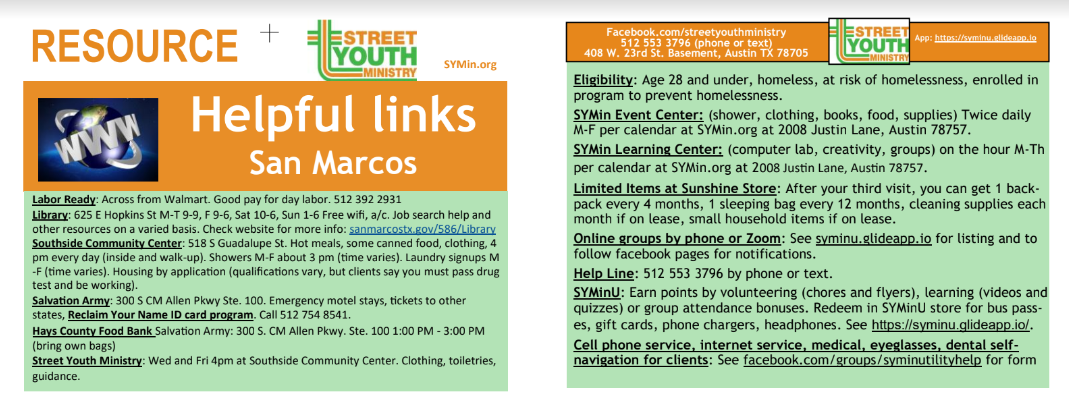 Helpful Links - San Marcos (RC 5)