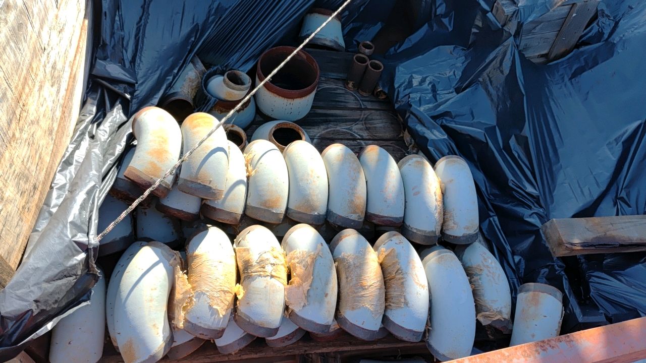 Lot of High Voltage Pipes and Insulators / Street 6