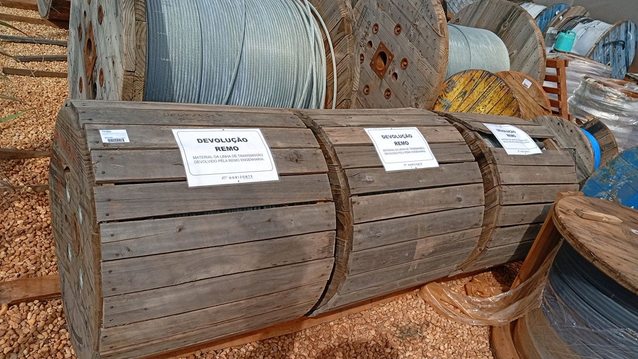 Lot with 3 Bare Copper Cable Reels