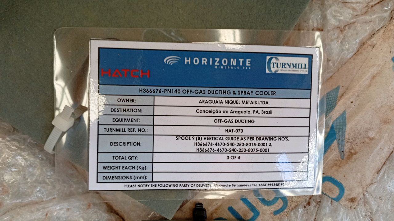 Hatch Special Metal Guides for Industrial Exhaust Ducts (off-gas ducting)